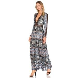 For Love & Lemons Juliet Maxi Dress Jade
